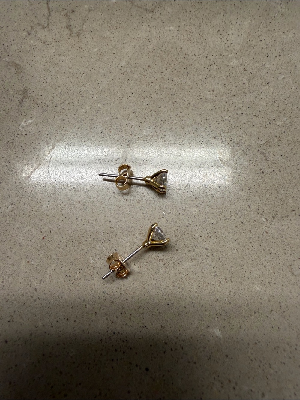 Electric Picks 4MM Gold Diamond Studs - Picture 2 of 3